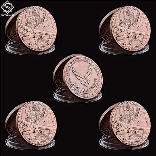5PCS USA Military Air Force Boeing C-17 Globemaster II Copper Token Challenge Coin Collectibles