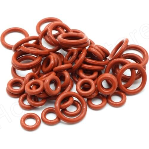 5pcs OD 5-46mm Red Silicone O-Ring Thickness(CS) 1mm Food Grade Sealing Ring Waterproof And Insulated