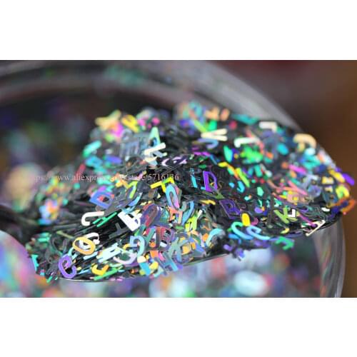 Alphabet Shape 5MM Size Nail Glitter For Nail Art DIY Decoration Body Art Decorations Makeup FacePainting Paint Art DIY