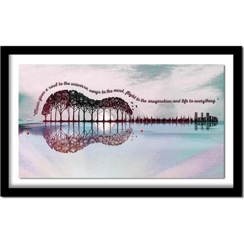 Diamond Painting Guitar DIY Tree Diamond Embroidery Landscape Cross Stitch Rhinestones Full Square Home Decoration
