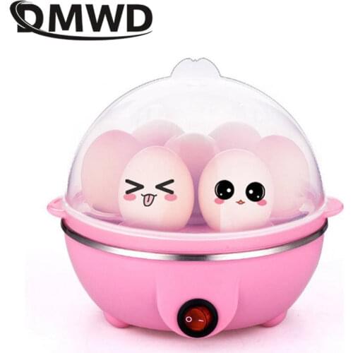 DMWD electric egg cooker boiler rapid heating stainless steel steamer pan cooking tools kitchenware portable 7 eggs capacity EU