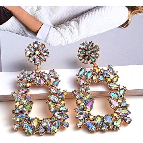 Elegant Brand Earrings Hot Design Engagement Crystal Drop Earrings For Women Jewelry Wholesale Brincos