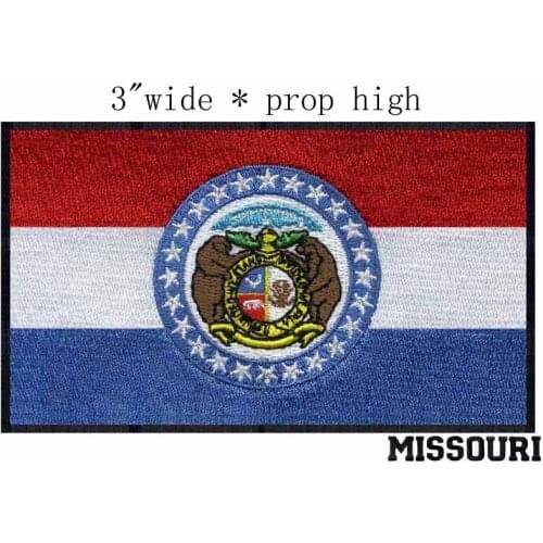 Missouri flag 3.0" wide embroidery patch for felt circles/bangladesh/badge