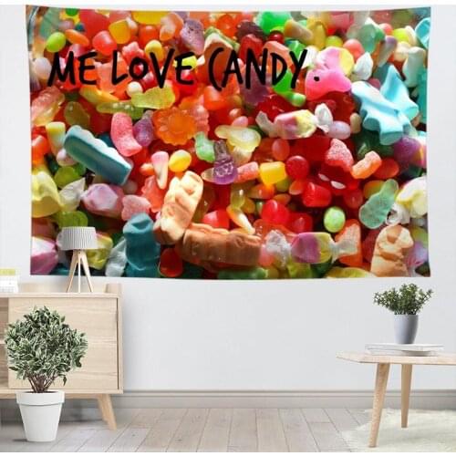 Custom Candy Wall Tapestry Home Decorations Wall Hanging Forest Tapestries Home Birthday Party Decoration,100x150CM,140X250CM