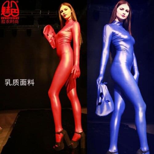 Woman All-Inclusive Tights Stage Hot Appeal Shaping Body Cover Latex Ammonia Clothes Intense Emotion Meidofuku Full-Body Tights