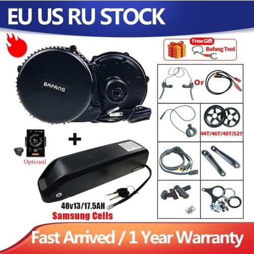 Bafang BBS02B 48V 750W Mid Drive ebike Motor Electric Bike Conversion Kit BBS02 with 13Ah 17.5Ah Bicycle Battery Samsung Cells