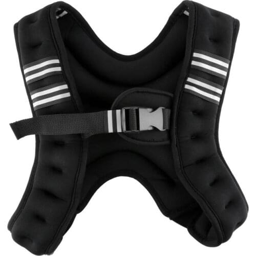 Running Weight Jacket 5KG Training Bearing Vest Boxing Sanda with Reflective Stripe Sports Fitness Exercise Iron Sand Waistcoat