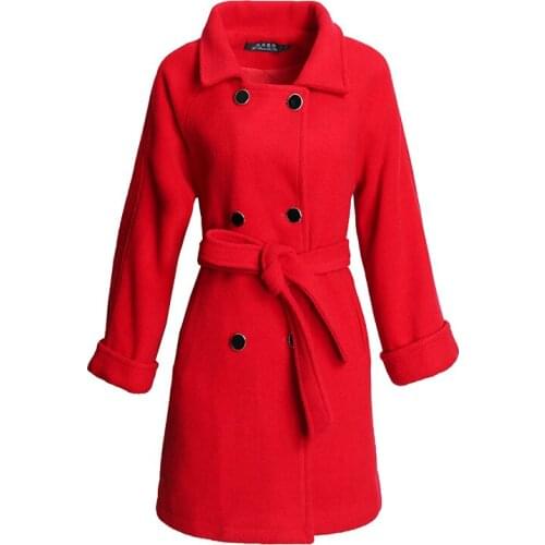 Autumn Winter jacket women overcoat wool coat suits plus size xl 2xl large big long black slim blend clothes outerwear