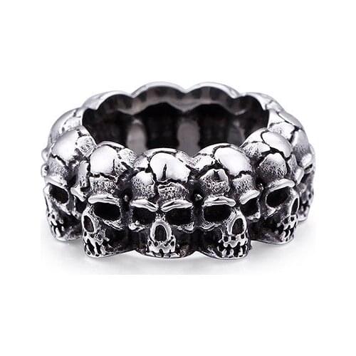 New stainless steel skull ring alternative titanium steel mens personality tail ring