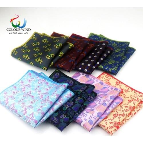 2019 Genuine Handmade Polyester Mens Pocket Square Flower Jacquard Handkerchief Men Casual Suit Tie Wedding Party Shirts Gift