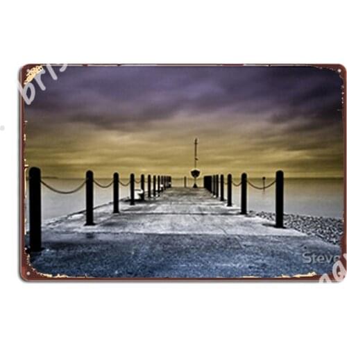 Whitstable Harbour Jetty Metal Signs Mural Painting Club Bar Design Wall Mural Tin sign Posters
