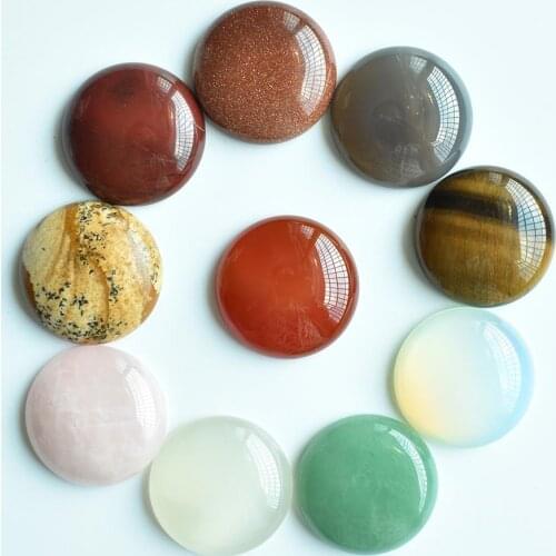 Wholesale 10pcs/lot hight quality natural stone mixed round cabochon beads 30mm for jewelry Accessories making free shipping