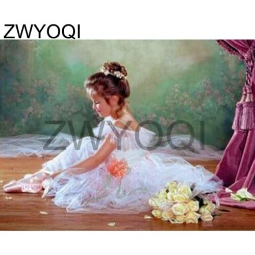 Full Round Diamond embroidery Cross stitch dance girl roseDIY 3D Diamond mosaic Full Square Diamond painting dancing girl rose