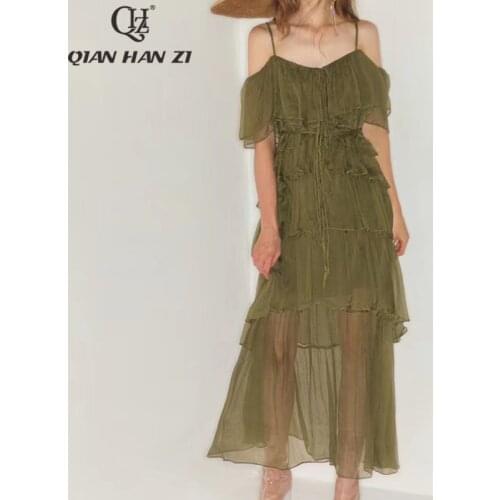 Летние платья с открытыми плечами Qian Han Zi China At AliExpress
