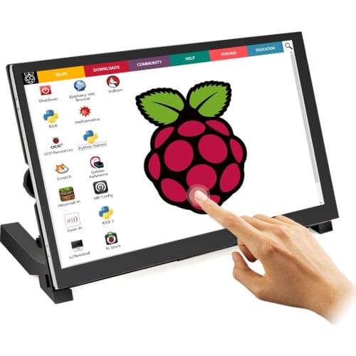 Raspberry Pi 4B Screen 7 Inch HD Capacitive Touchscreen Monitor 1024x600P 7'' HDMI-Compatible Display with Dual Speakers