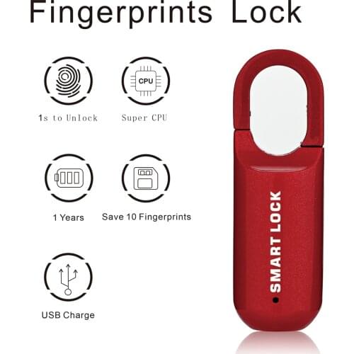 Fingerprint Padlock USB Smart Cabinet Dormitory Anti Theft Multi Function Small Size Keyless Travel Case Drawer Anti Theft Lock