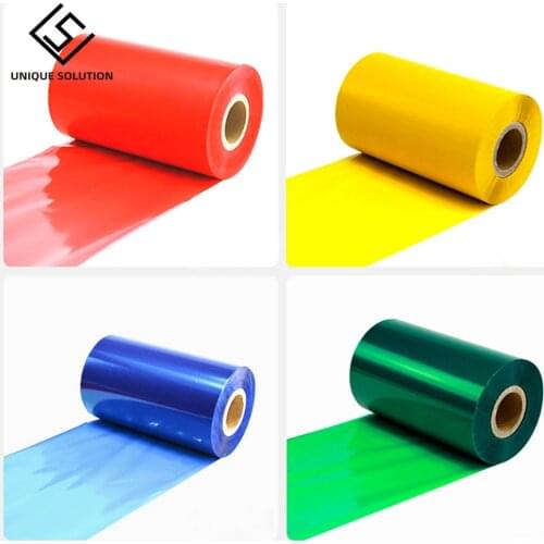 50 60 70 80 90 100 100mm *300m Blue Red Green Color Wax Ribbon Thermal Transfer Ribbon for Paper Label Printer Barcode Ribbon