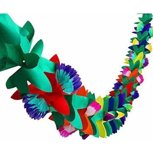Flamingo Tissue Garland for summer luau jungle themed party kids adult Birthday Halloween beach wedding baby shower decoration
