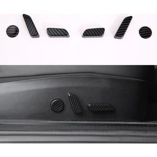 Carbon Fiber Car Interior Seat Adjustment Control Button Cover Trim For Tesla Model 3 2017 2018 2019