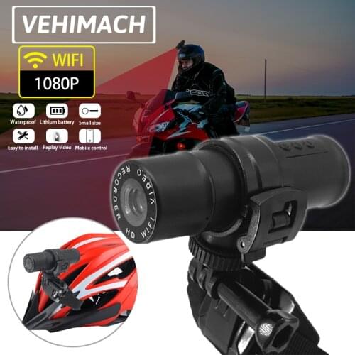 1080P WIFI Motorcycle Camera DVR Anti-Shake Motorcycle Dash Cam Action Camera Waterproof Helmet Recorder Black Box Night Vision