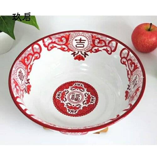 Vintage Thickening Enamel Basin Iron Porcelain Bason Washbasin Stuffing Basin Soup Plate Home Wedding Extra Thick