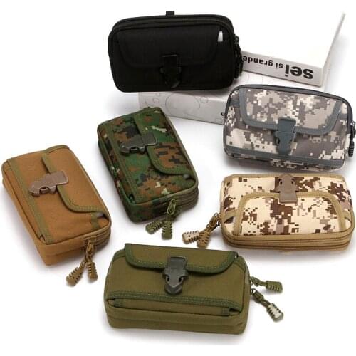 Military Camouflage Molle Pouch Tactical Belt Waist Pack Outdoor Wallet Purse Packet Utility EDC Bag for 6.5'' Phone Hunting Bag
