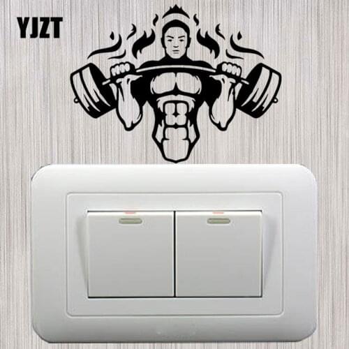 YJZT Gym Athlete Sport Fitness Workout Home Decor Accessories Vinyl Wall Sticker Switch Decal 8SS-2533