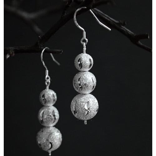 Charmhouse 925 Silver Earrings for Women Buddha Bead Long Earing Brincos Femme Pendientes High Quality Jewelry Bijoux