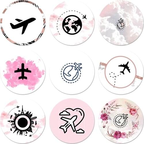 Travel the world paper plane aircraft Icons Pins Badge Decoration Brooches Metal Badges For Clothes Backpack Decoration