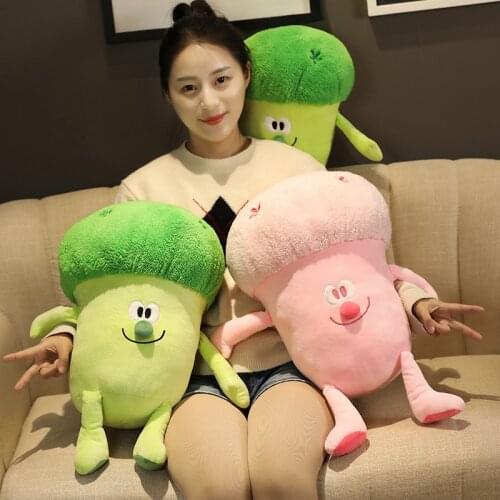 1pc 35/45CM Cute Broccoli Vegetable Plush Toys Funny Cauliflower Pillow Stuffed Soft kawaii Food Dolls for Baby Birthday Gift