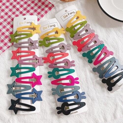 10Pcs/lot Candy Color Geometric Baby Hairpins Women Barrette Hairgrips Girls Hair Clips Headdress Barrettes Bobby Pin Hair