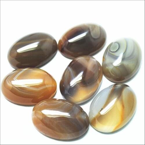 10pcs nature black onyx agatee stone cabochons oval shape no hole beads caps for metal pendants making fittings size 18x25mm