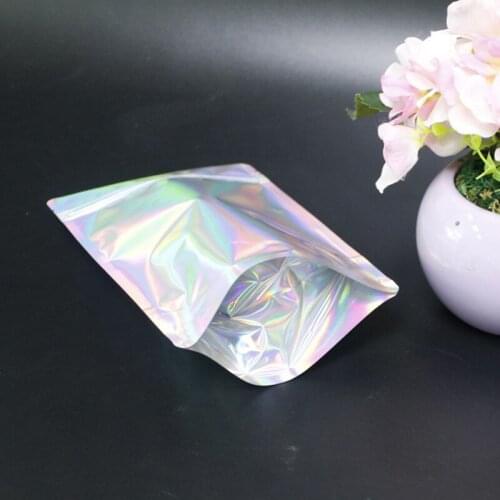 1000pcs 20cmx14cm Laser Aluminum Foil Resealable Value Pack Stand Up Self seal Bag hologram Self Seal Zipper Plastic Pouches Bag