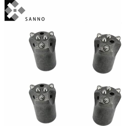 2Pcs/lot 5 Tooth 7 degree tapered rock button drill bit 40mm / 42mm mining tools customize quarrying tapered rock drilling