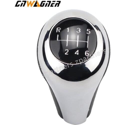 5 6 Speed Chromed Car Gear Shift Knob with Logo For BMW E46 E53 E60 E61 E63 E65 E81 E82 E83 E87 E90 E91 E92 X1 X3 Handle Lever