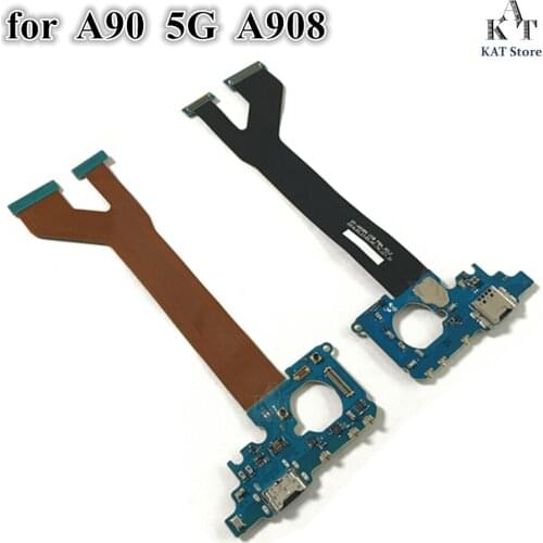 5Pcs USB Micro Charging Port Dock Connector Flex Cable for Samsung Galaxy A90 5G A908 VS A908F A908N Main Flex Replacement Parts