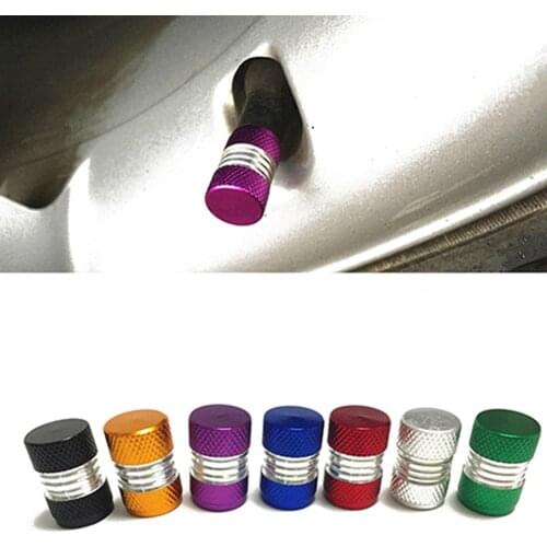 6 Color 4Pcs Aluminum Alloy Car Truck Round Wheel Tire Valve Stem Cap Dust Cover Black/Red/Yellow/Green/Blue/Purple