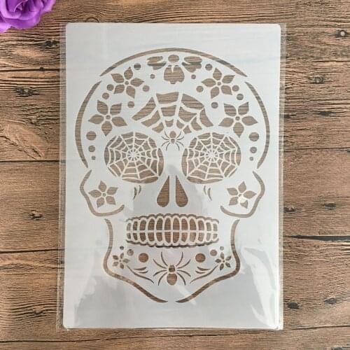 A4 DIY Stencils Wall Painting Scrapbook Coloring Embossing Album Decorative Paper Card Template,wall cake kull stencils