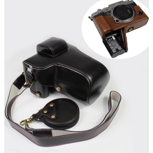 High quality PU Leather Case Camera bag Cover for Fujifilm fuji X-T4 XT4 Bottom cover Battery Opening with shoulder strap