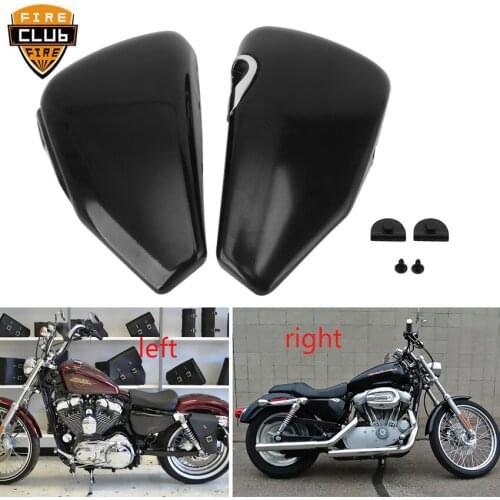 Black Motorcycle Left Right Oil Tank Battery Cover Guard Fit For Harley Sportster XL883 XL12001200 883 2004-2013 Accessories