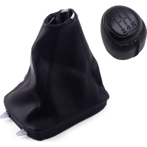 Black 5 Speed Manual Gear Stick Shift Knob Head & Gaiter Boot Cover Fit For SAAB 9-3 2003-2006 2007 2008 2009 2010 2011 2012