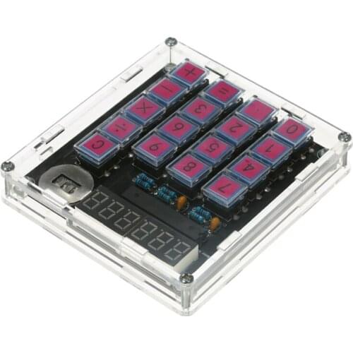 Diy Calculator Kit Digital Tube Calculator with Transparent Case Built in Cr2032 Button Cell