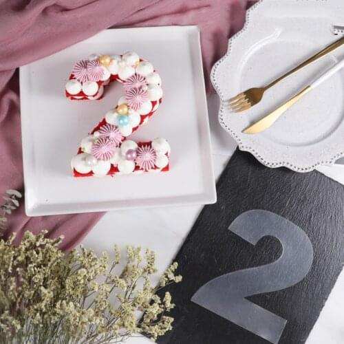 6/8/10inch PET 0-8 Numbers Cake Mold Cake Decorating Tools Confeitaria Maker DIY Birthday Cake Design Bakeware Pastry Tools