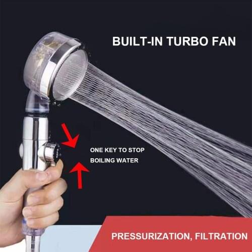 Home Bathroom Showerhead Handheld Shower Head Turbine Pressure Boosting Shower Head Plastic Water Bath Sprayer With Filter