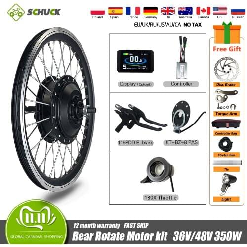 Electric Bike Conversion Kit 36V 48V 350W Rear Rotate Wheel Motor All Waterproof Plug 16-29 Inch 700C For eBike Conversion Kit