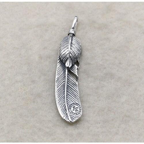 Takahashi Kagura Goros Creative Hand 925 Sterling Silver Small Leaf Men Women Pendant Necklace Retro Thai Silver Jewelry
