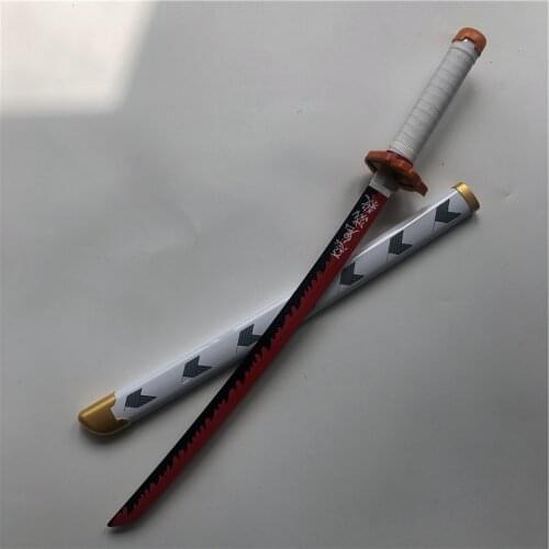 Kimetsu no Yaiba Sword Weapon Demon Slayer Rengoku Kyoujurou Cosplay Sword 1:1 Anime Ninja Knife wood toy 80cm