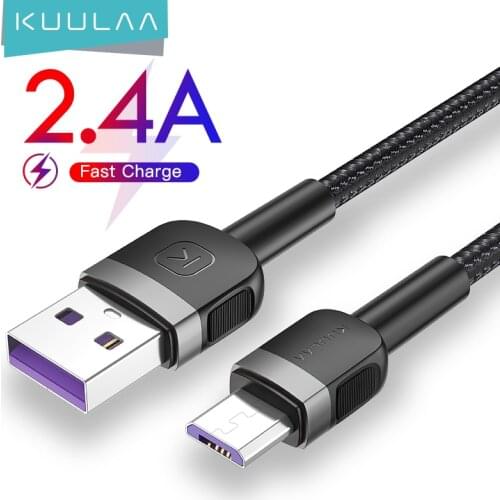 KUULAA Micro USB Cable for Samsung Galaxy Note 6 Xiaomi Redmi 7 Fast Charing Cable USB Data Line for Micro Mobile Phone Charger