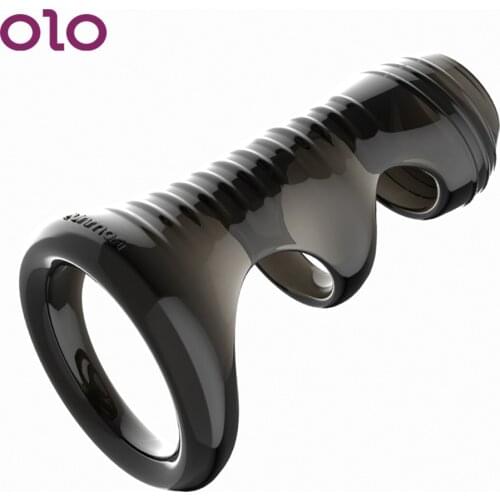 OLO Penis Sleeve Sex Toys for Man Erotic TPE Cock Ring Penis Ring Reusable condom Male Time Delay Ejaculation Male masturbation