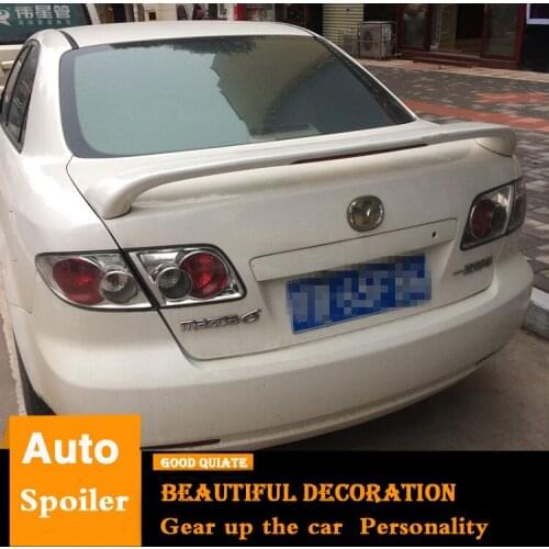 For Mazda 6 Spoiler 2003-2013 Mazda6 With Brake light Sport spoiler ABS Material Car Rear Wing Primer Color Trunk Rear Spoiler